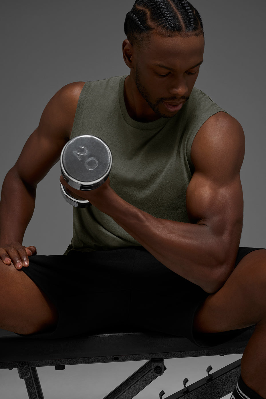 The Triumph Muscle Tank - Stealth Green