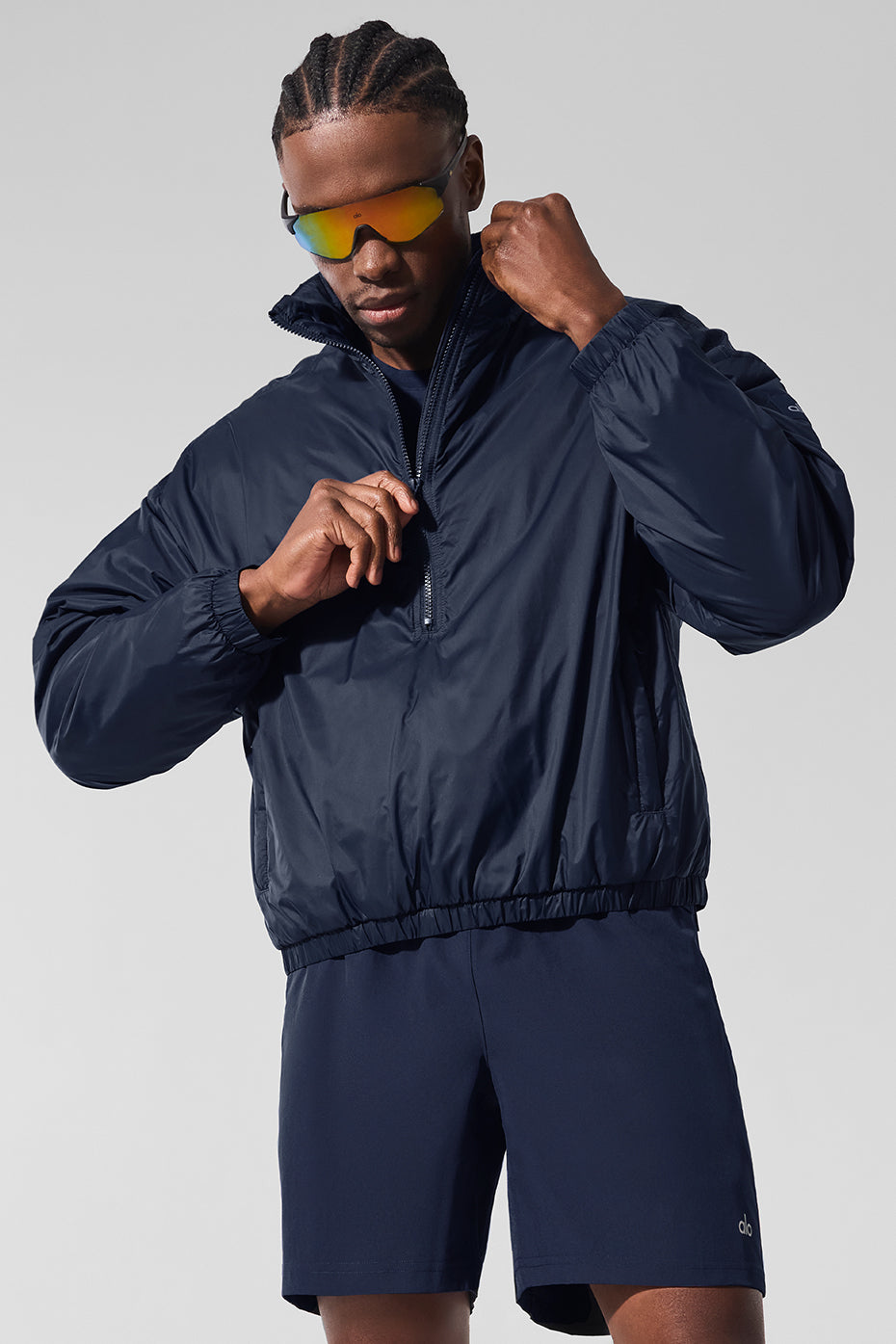 Latitude Light Weight 1/2 Zip Pullover Jacket - Navy