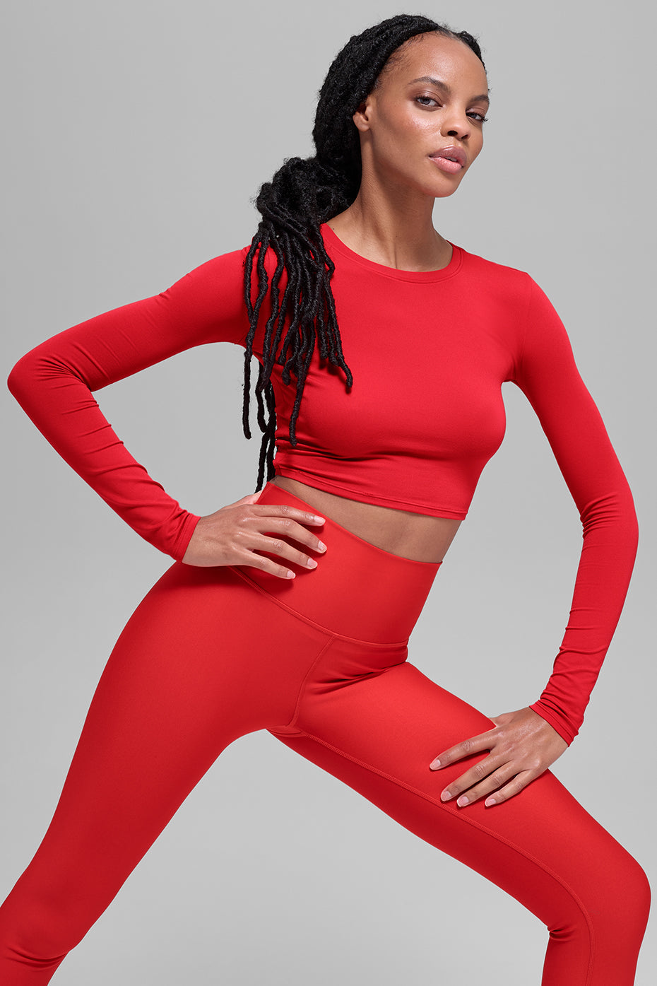 Alosoft Crop Finesse Long Sleeve - Bright Red