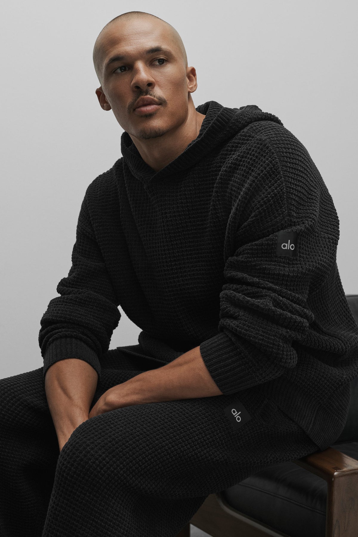 Waffle Chenille Edition Hoodie - Black