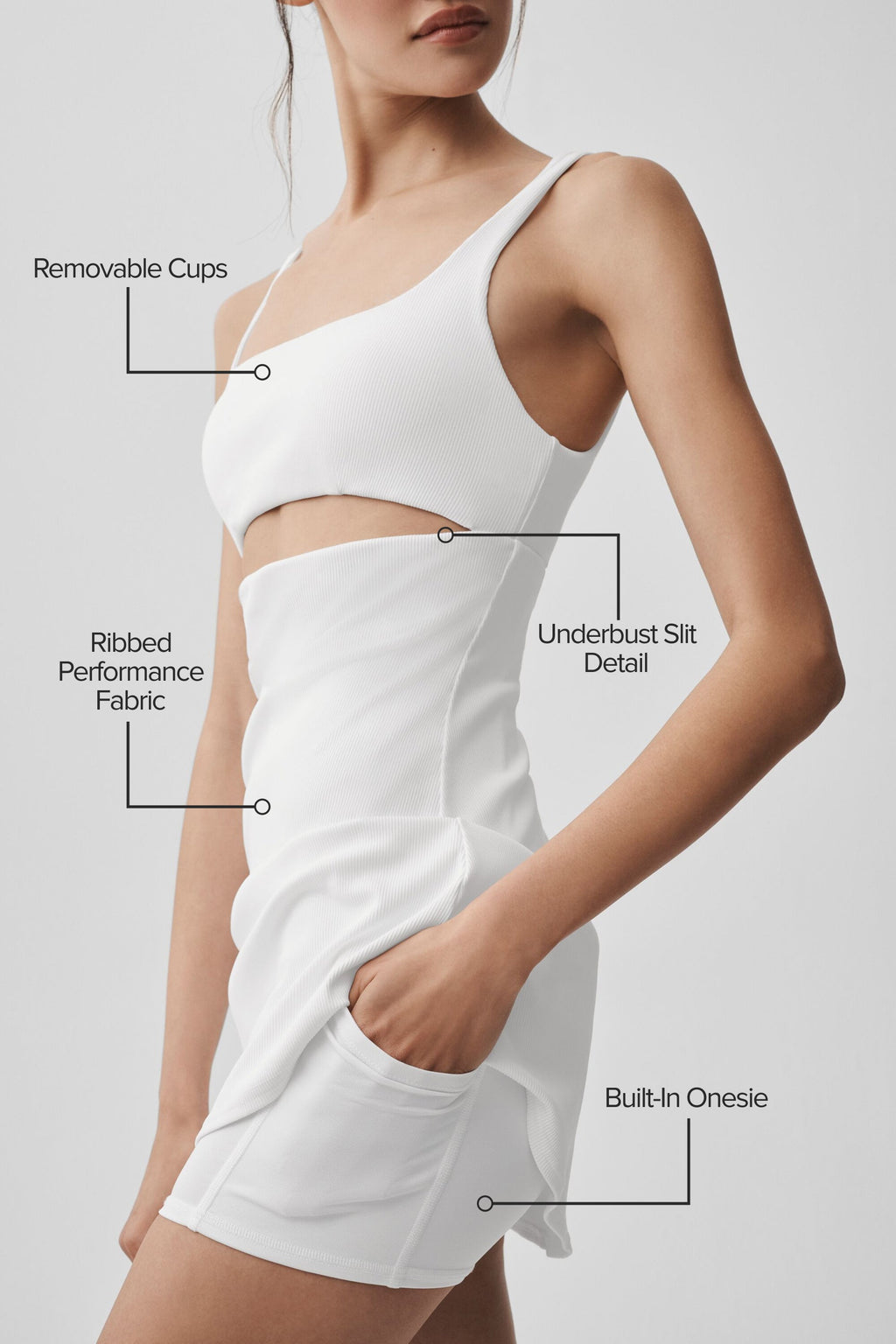 Slice Tennis Dress - White