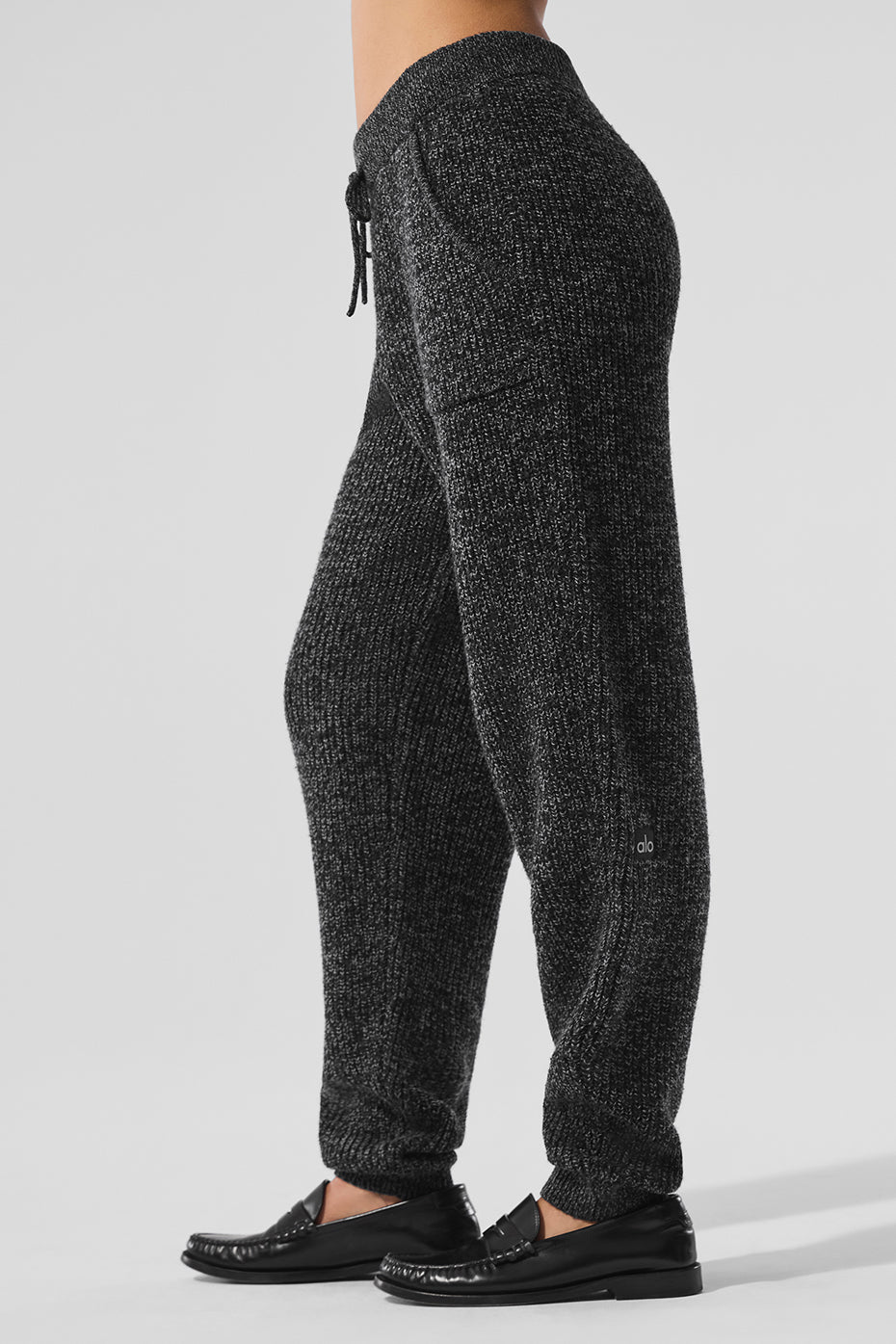 Marl Sweater Pant - Black Marl