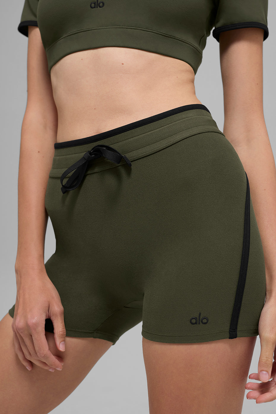 4" Airbrush High-Waist Race Pace Short - Green Olive/Black