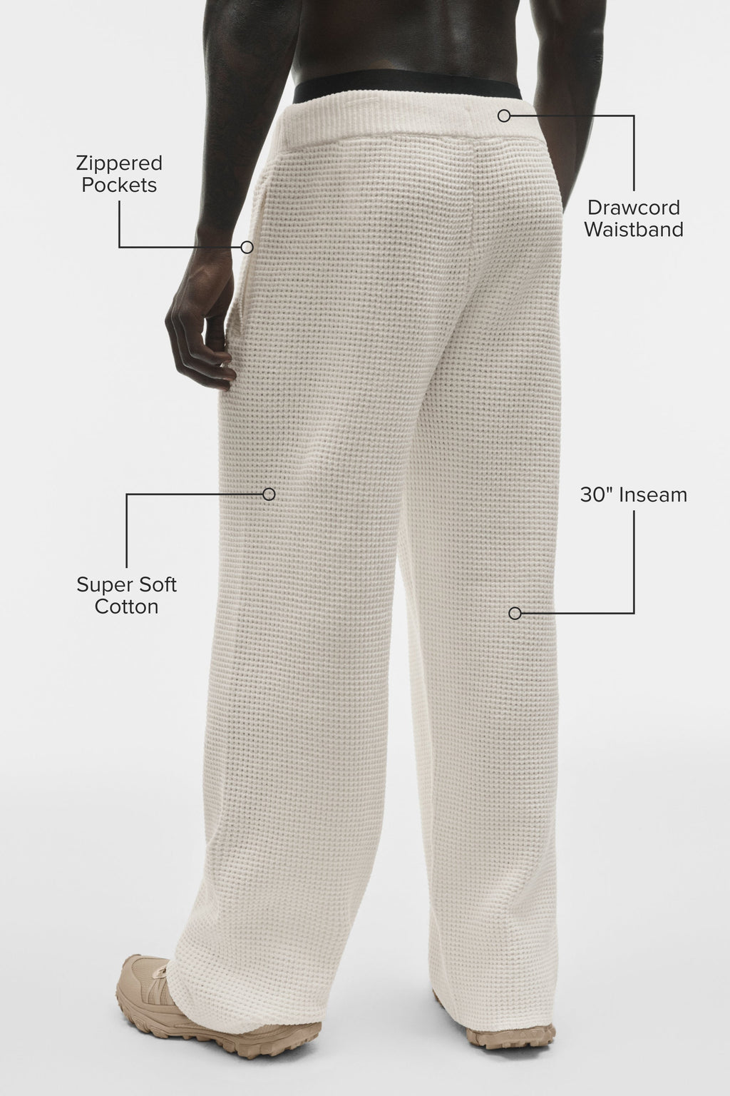 Waffle Chenille Edition Straight Leg Pant - Ivory