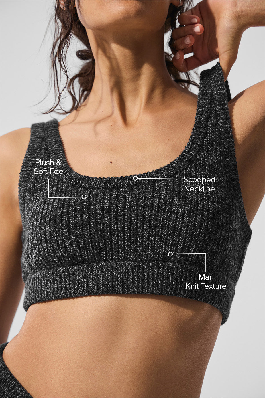 Marl Sweater Bra - Black Marl