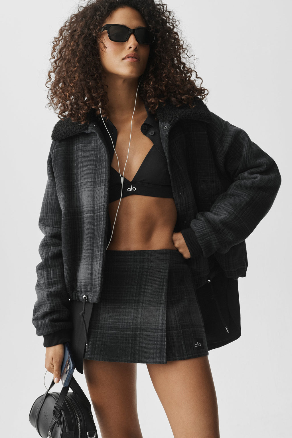 Plaid Alpine Meadow Mini Skirt - Black Plaid
