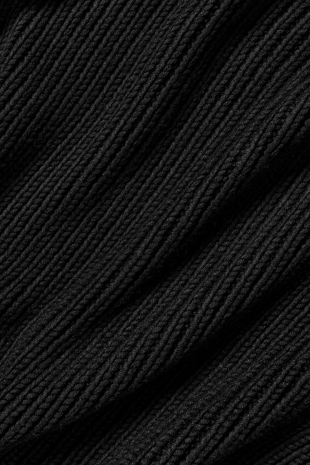 Chunky Knit Rewind Hoodie - Black