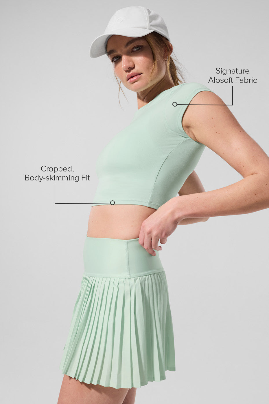 Alosoft Crop Finesse Short Sleeve - Spearmint