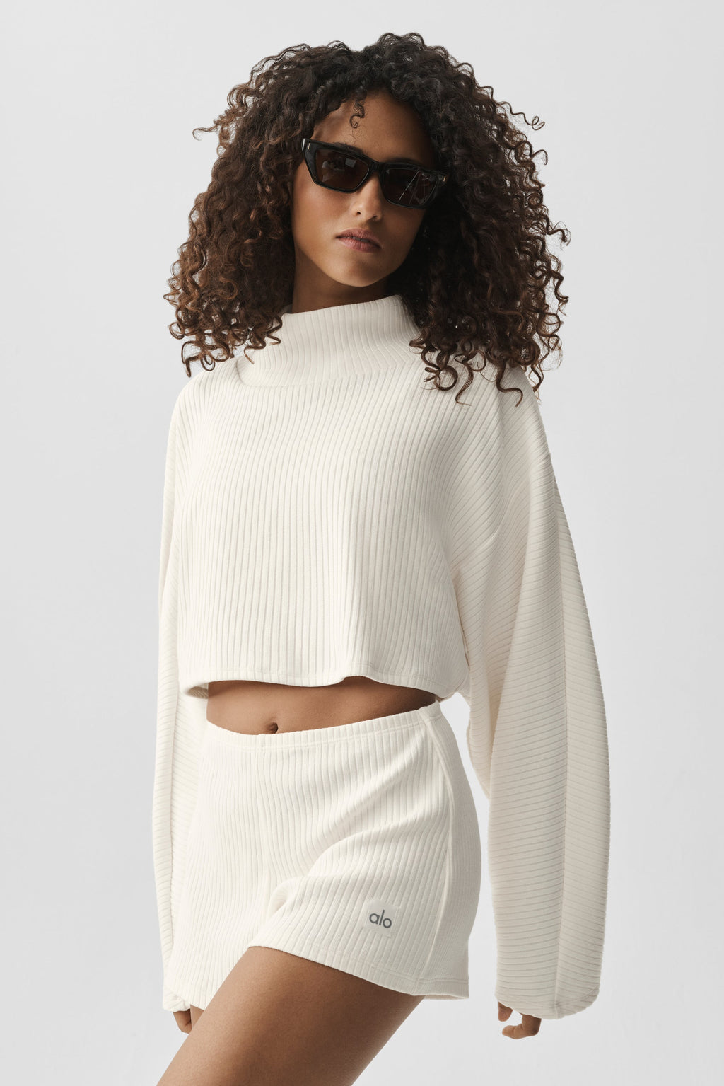 Ribbed Cropped Reset Long Sleeve - Ivory
