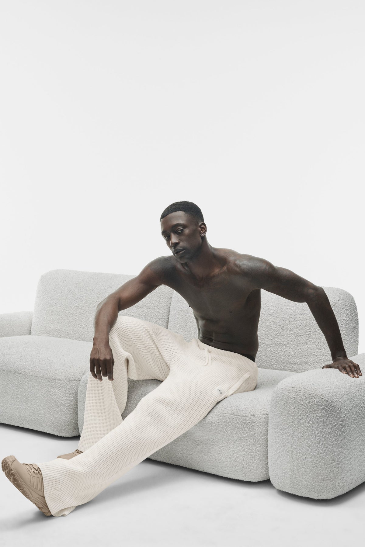 Waffle Chenille Edition Straight Leg Pant - Ivory