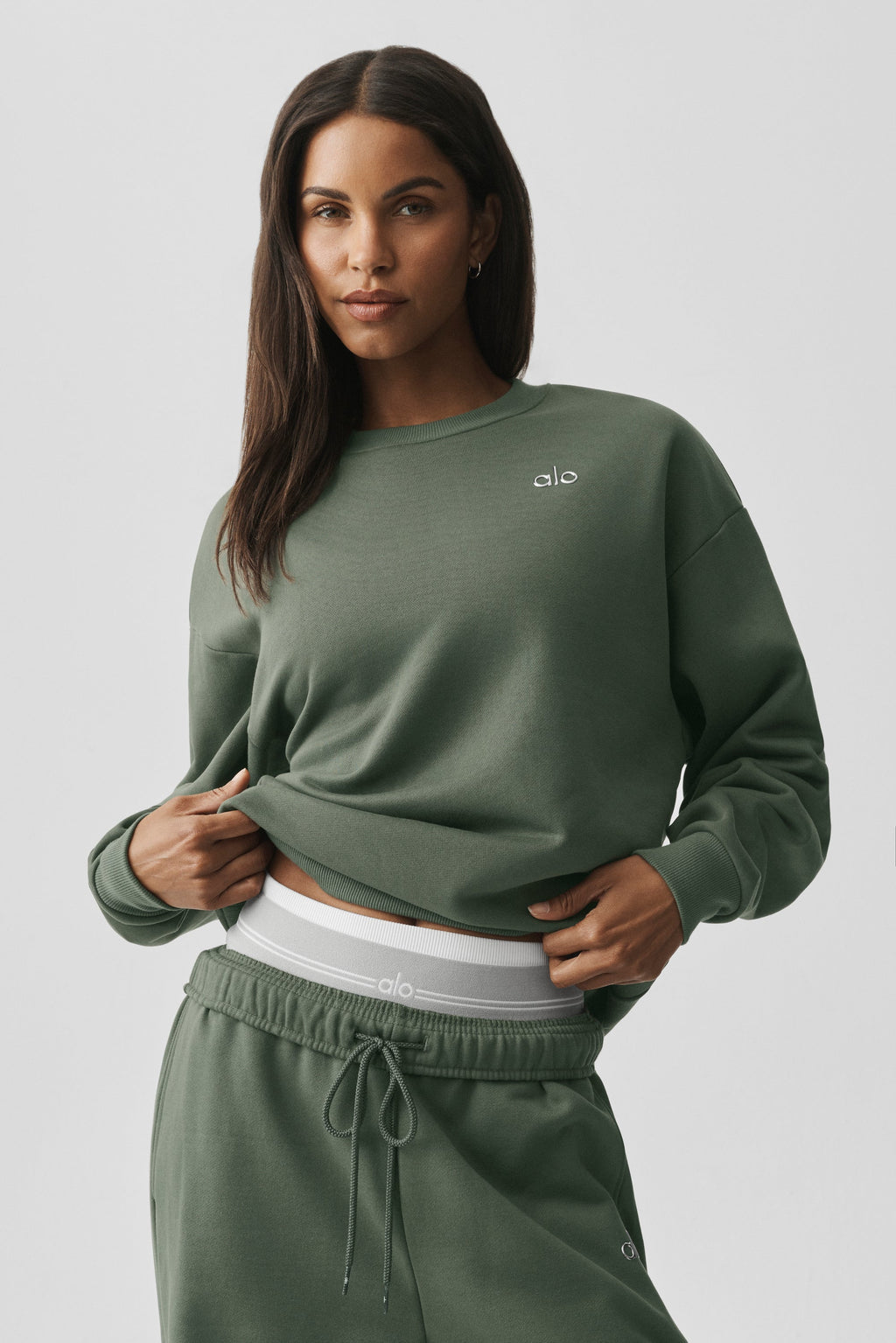Accolade Crew Neck Pullover - Bamboo Green