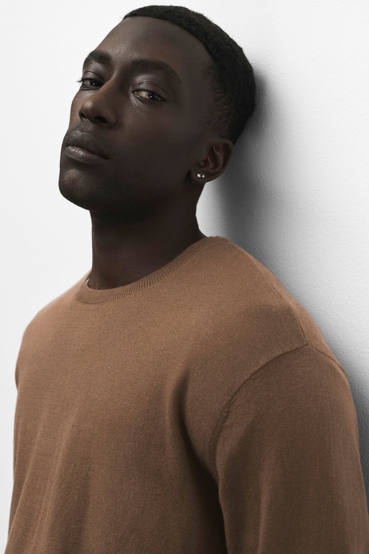 Cashmere Blend Ever Soft Long Sleeve Crew - Java Brown