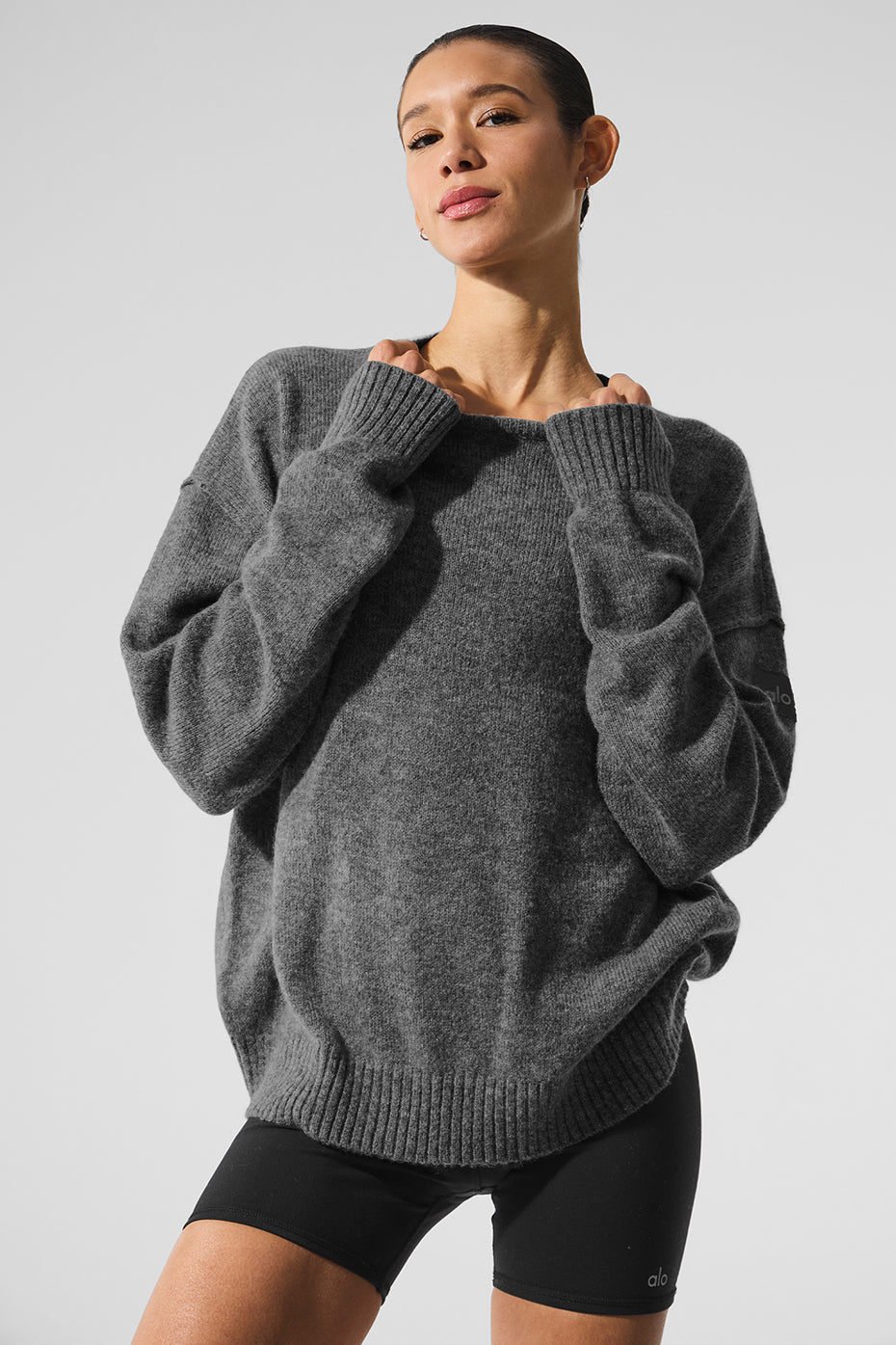 Unisex Wool Cashmere New Class Crewneck Sweater - Platinum Grey