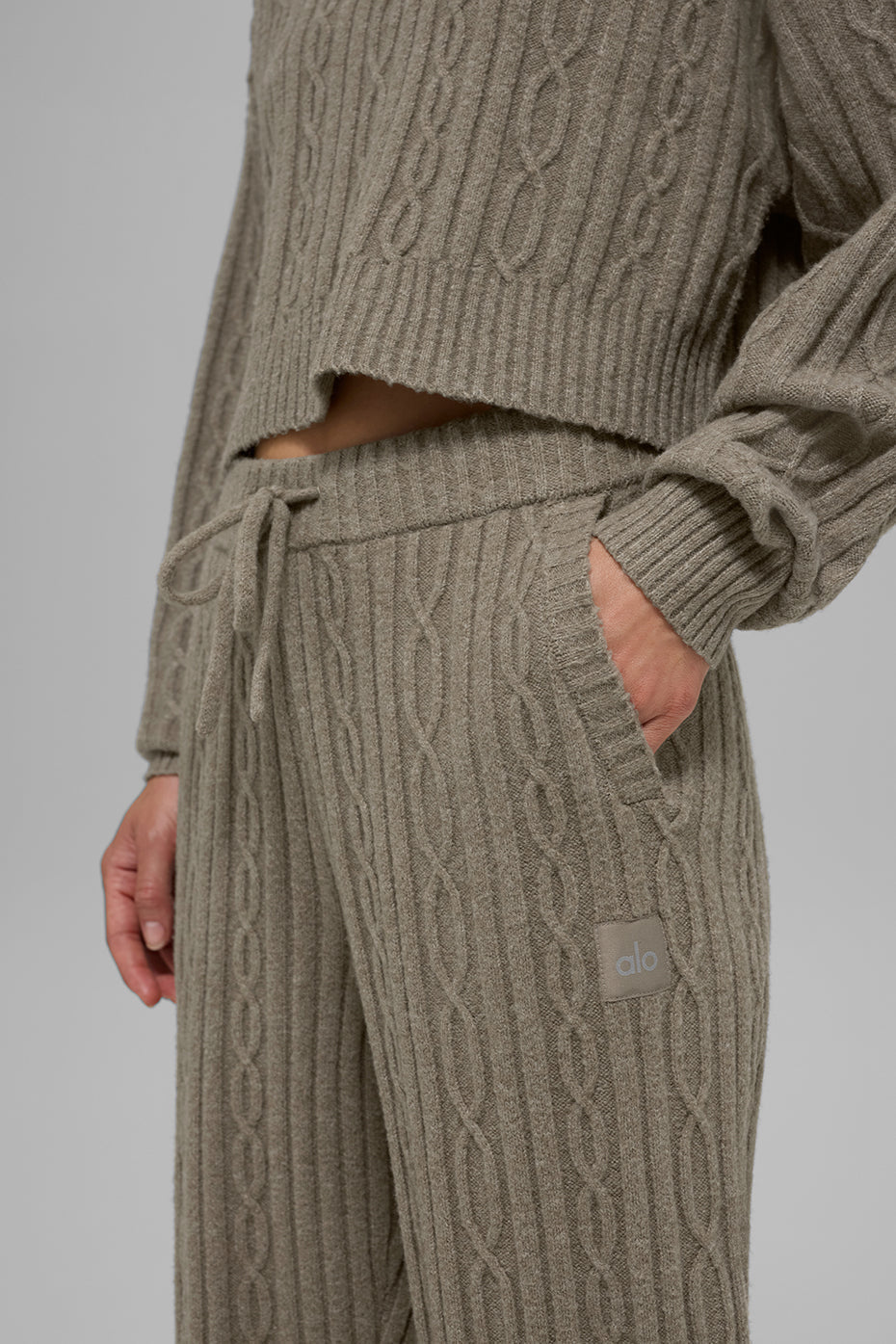 Cable Knit Winter Bliss Pant - Light Cocoa