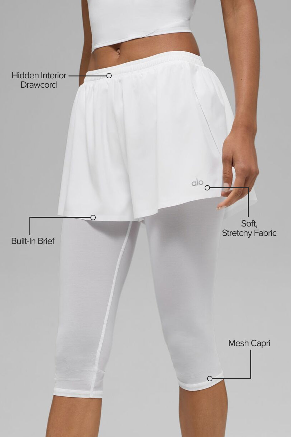 Mesh Front Runner 2 In 1 Short - White