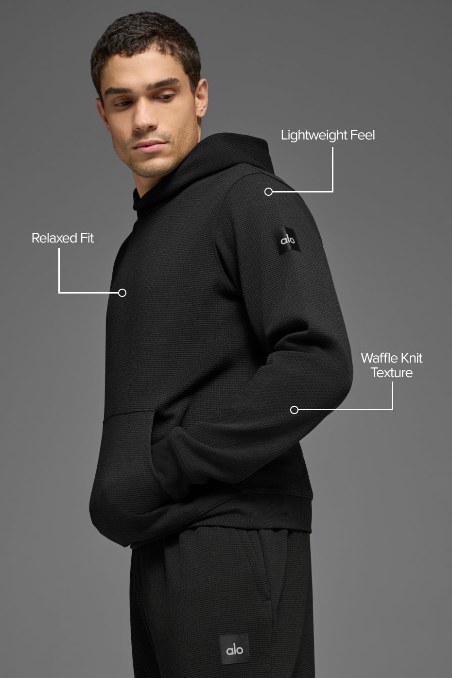 Waffle Lounge Hoodie - Black