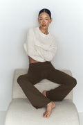 ALO Softsculpt Foldover Flare Legging (Regular) - Espresso