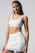 Tennis Club Sweater Knit Bra - White/Seashell Blue