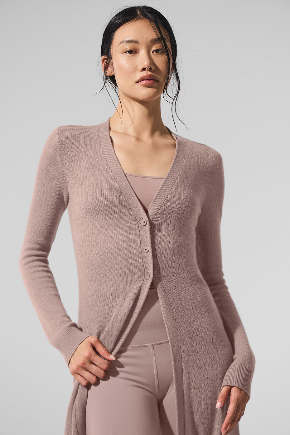 Sheer Cashmere Long Cardigan - Taupe
