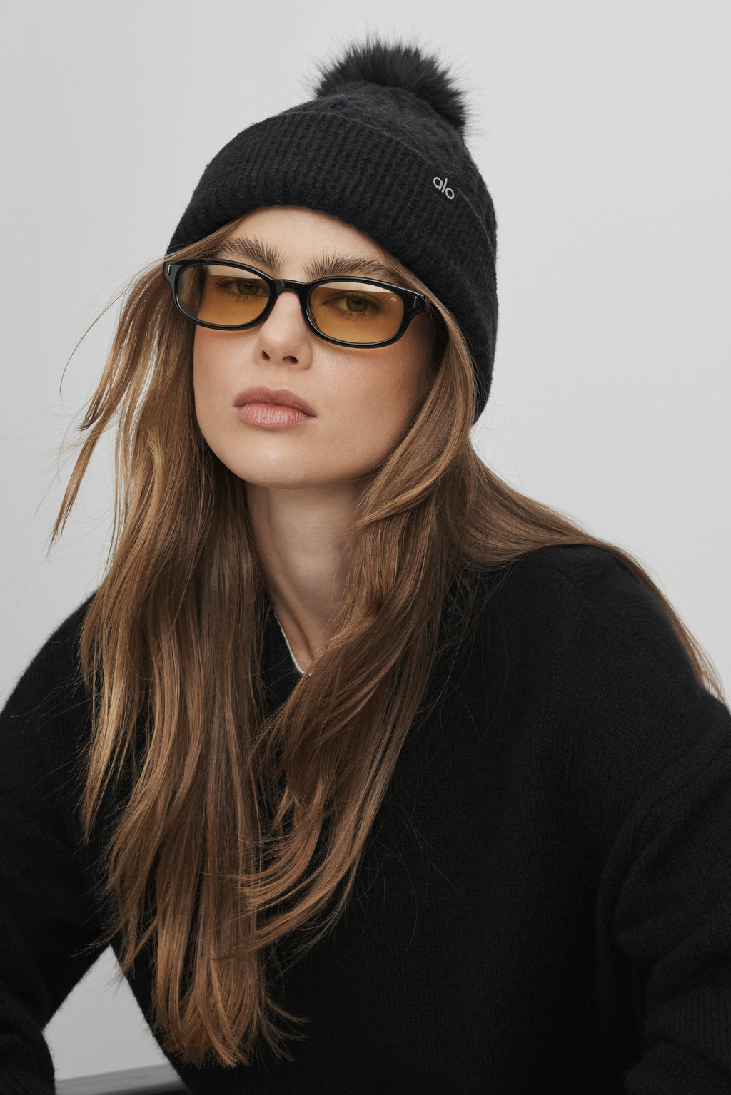 Cable Knit Winter Bliss Beanie - Black