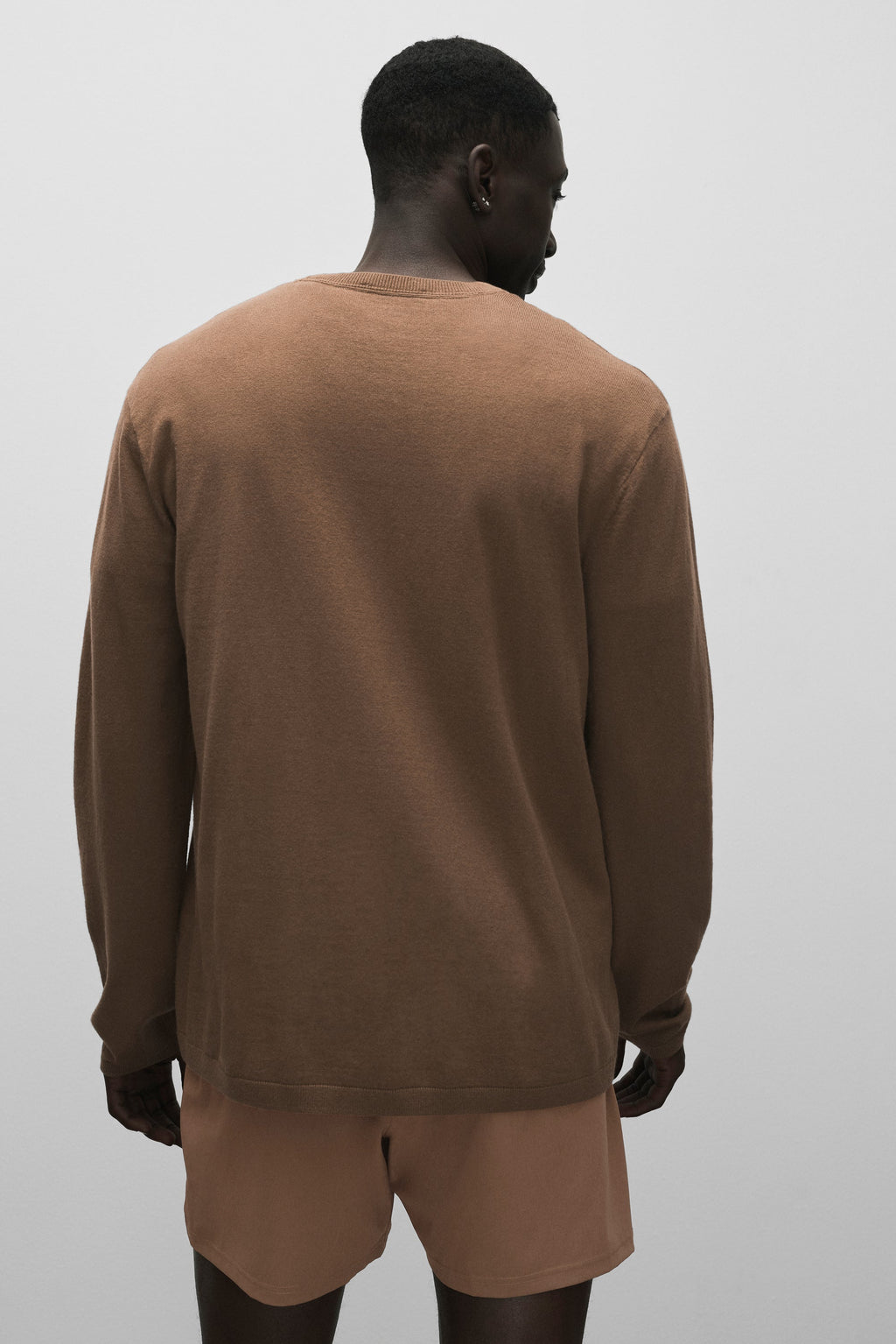 Cashmere Blend Ever Soft Long Sleeve Crew - Java Brown