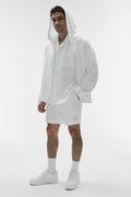 Linen Days Button Up Hoodie - White