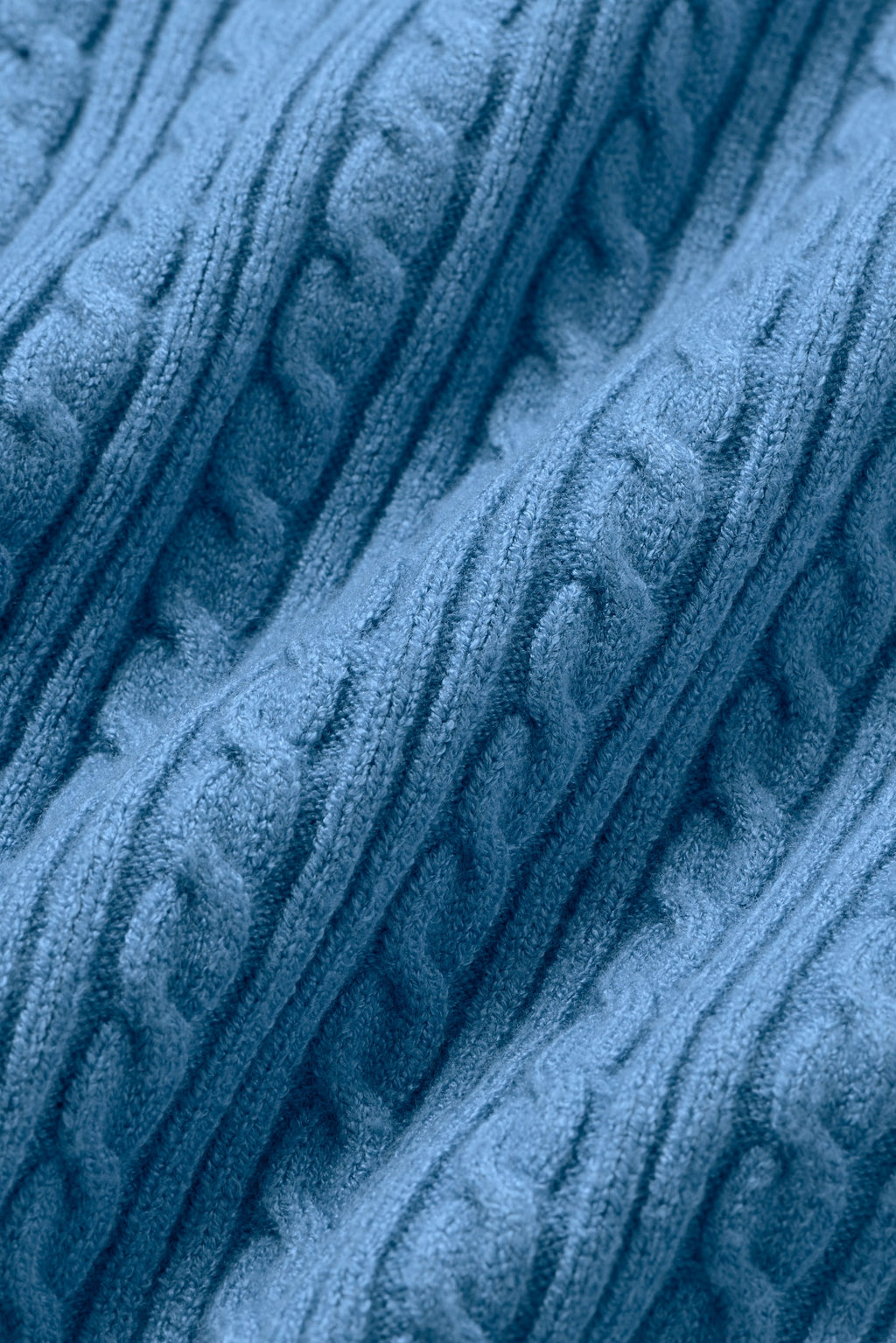 Mini Cable High-Waist Sweater Short - California Blue
