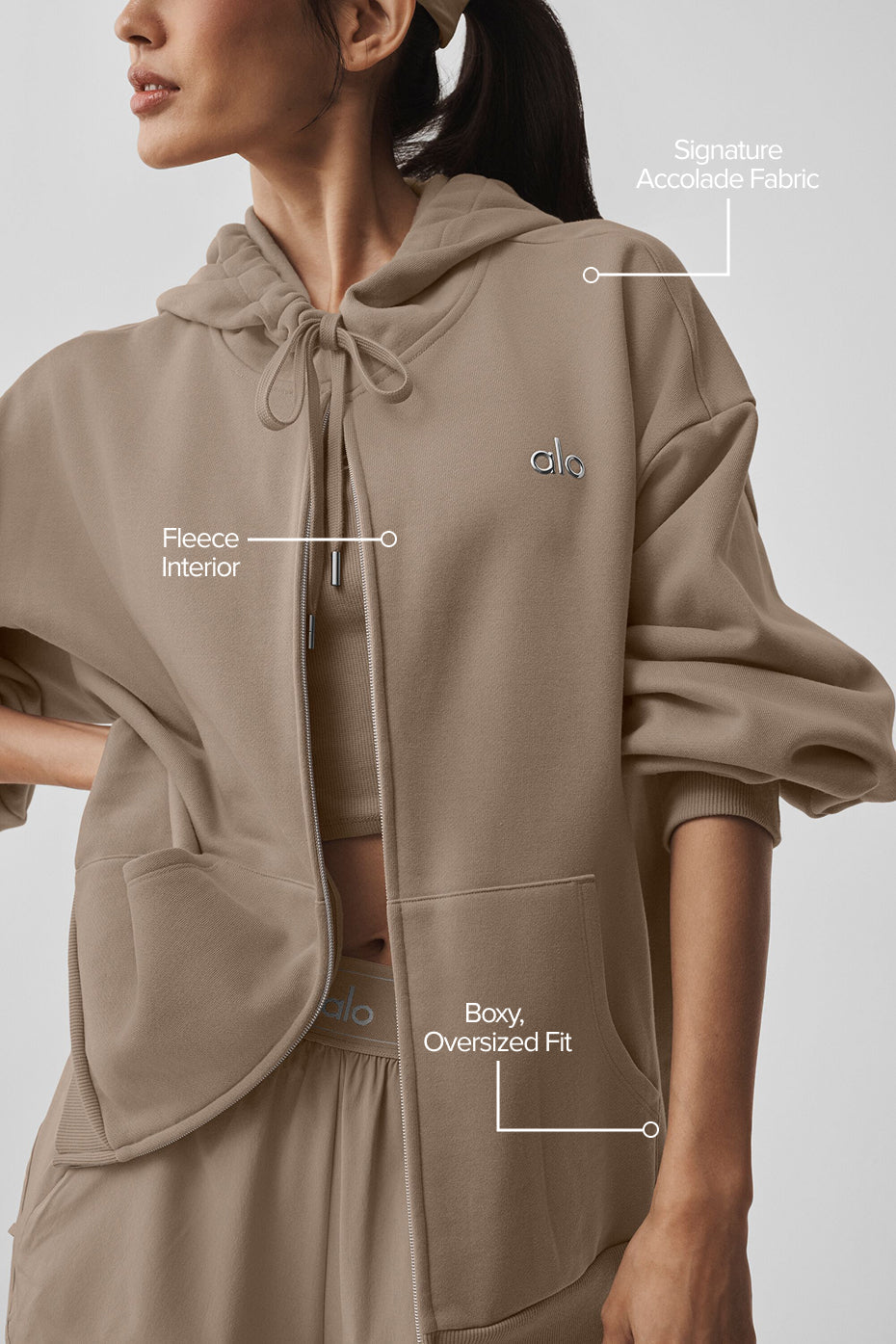 Accolade Full Zip Hoodie - Gravel