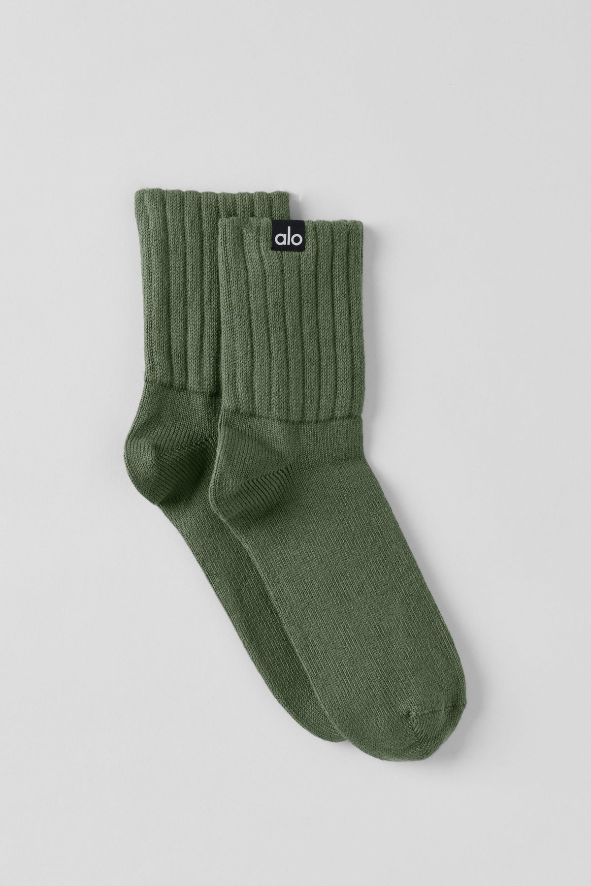 Unisex Half-Crew Scrunch Sock - Bamboo Green