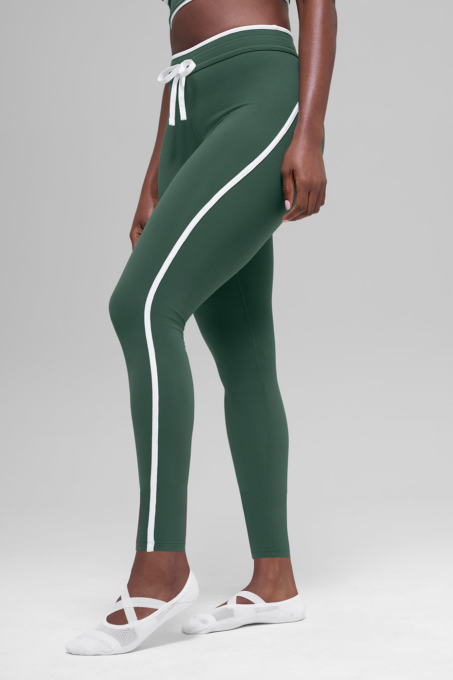 Airbrush High-Waist Race Pace 7/8 Legging - Clover Green/White