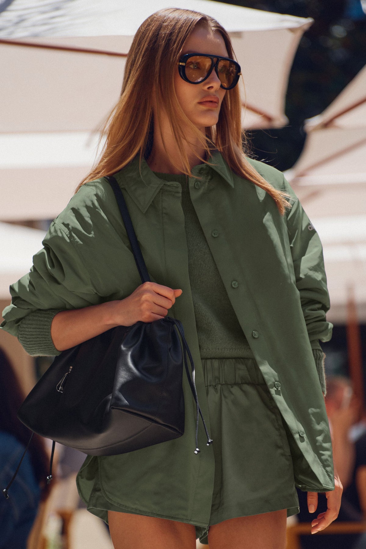 Socialite Shacket - Bamboo Green