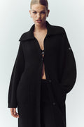 Cashmere Northstar Long Cardigan - Black