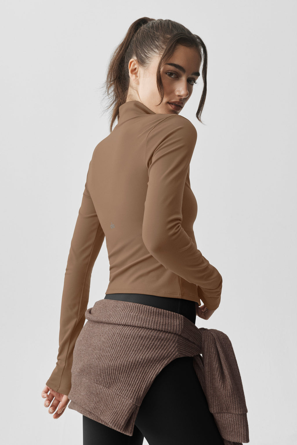 ALO Softsculpt Precision 1/4 Zip Long Sleeve - Java Brown