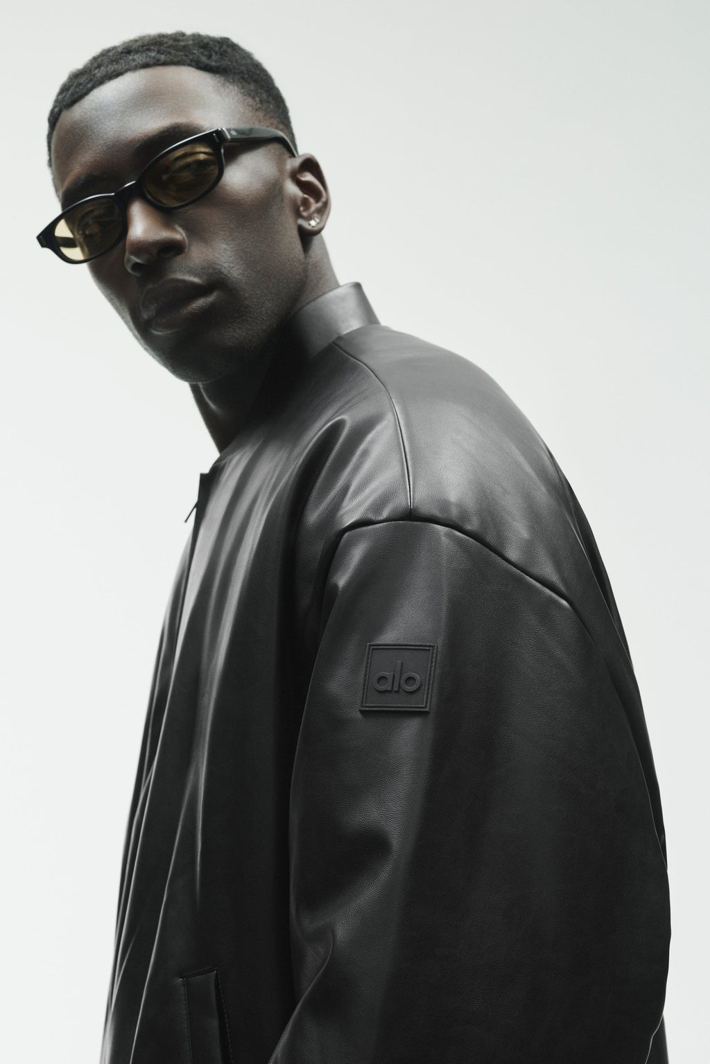 Faux Leather Premier Bomber - Black