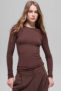 Ribbed Modal Long Sleeve - Brownstone