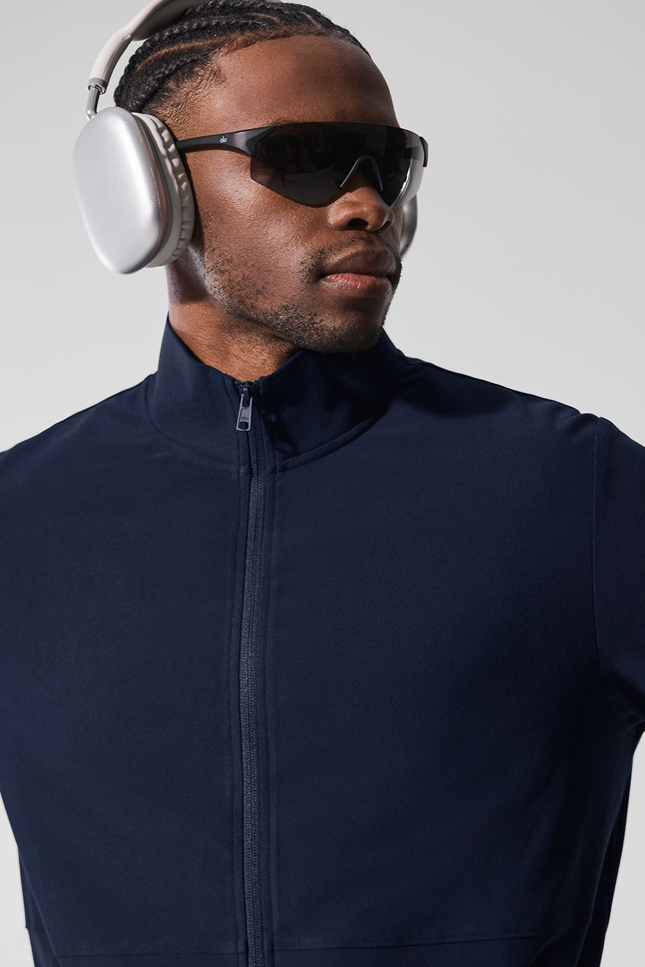 Conquer Max Mock Neck Full Zip - Navy