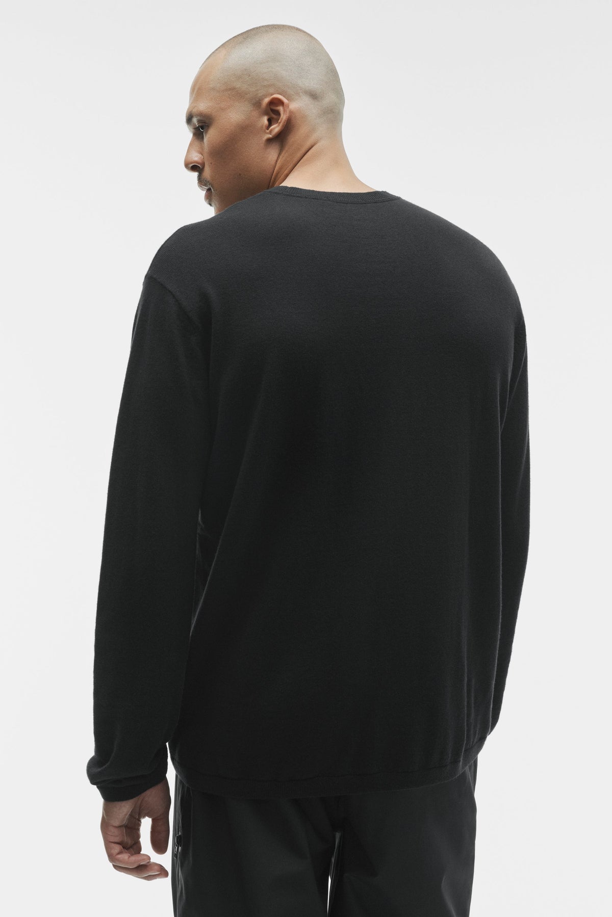Cashmere Blend Ever Soft Long Sleeve Crew - Black