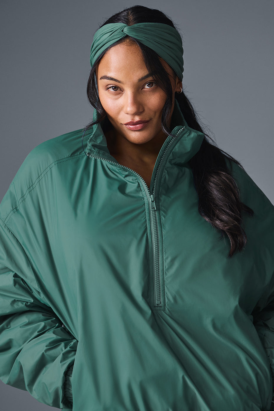 Latitude Light Weight 1/2 Zip Pullover Jacket - Winter Ivy