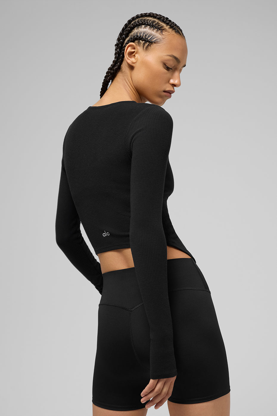 Ribbed Stardust Long Sleeve - Black