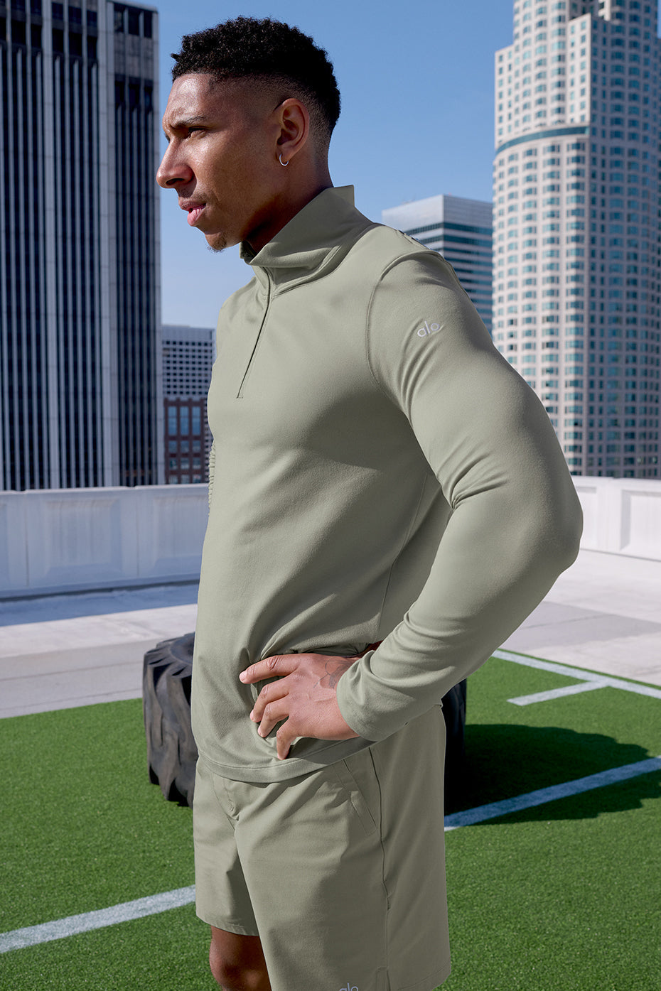 Conquer 1/4 Zip Reform Long Sleeve - Limestone