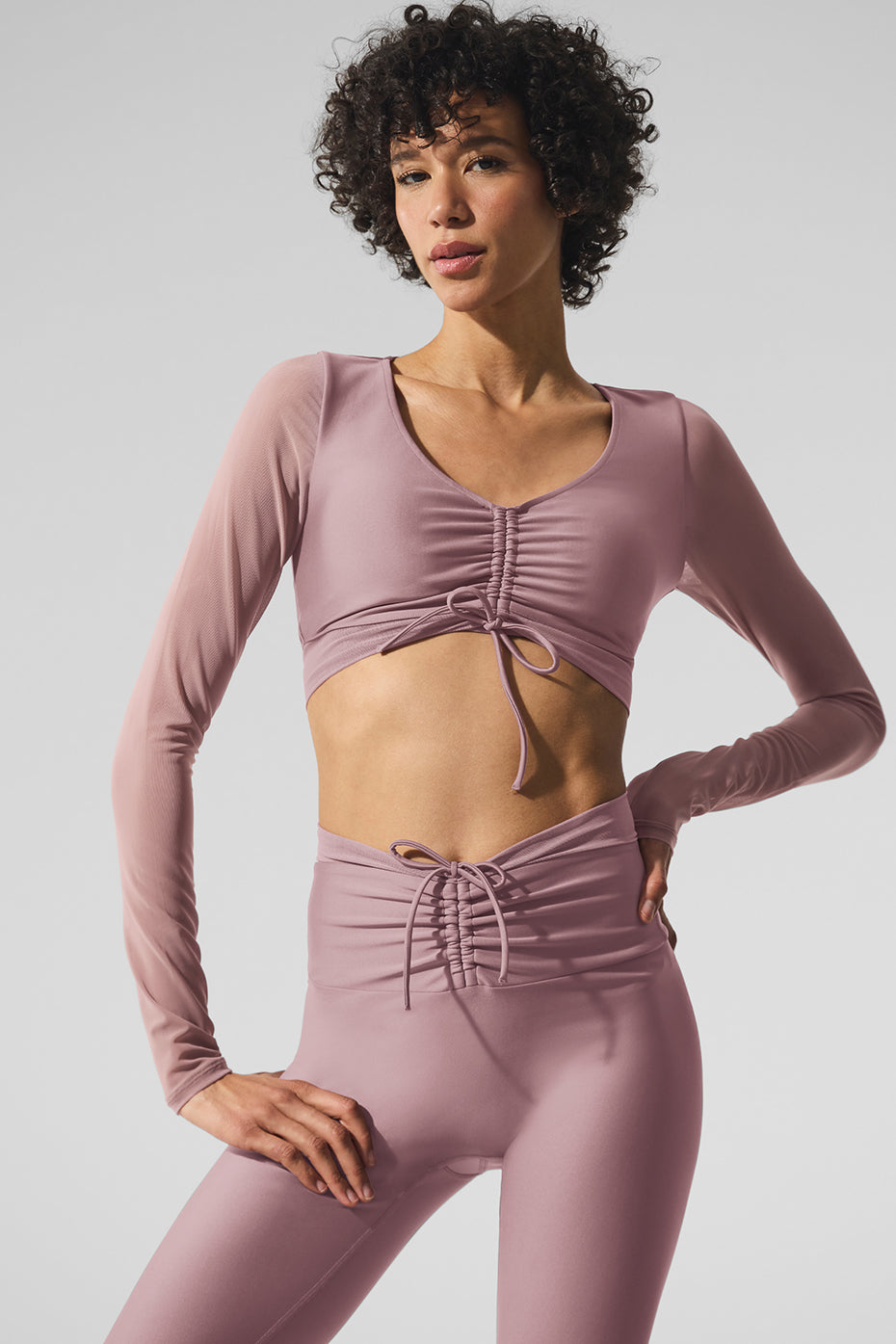 Airlift Mesh Divine Long Sleeve Bra - Smoky Quartz