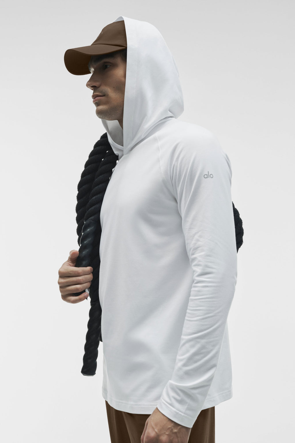 ALO Vapor Long Sleeve Hoodie - White