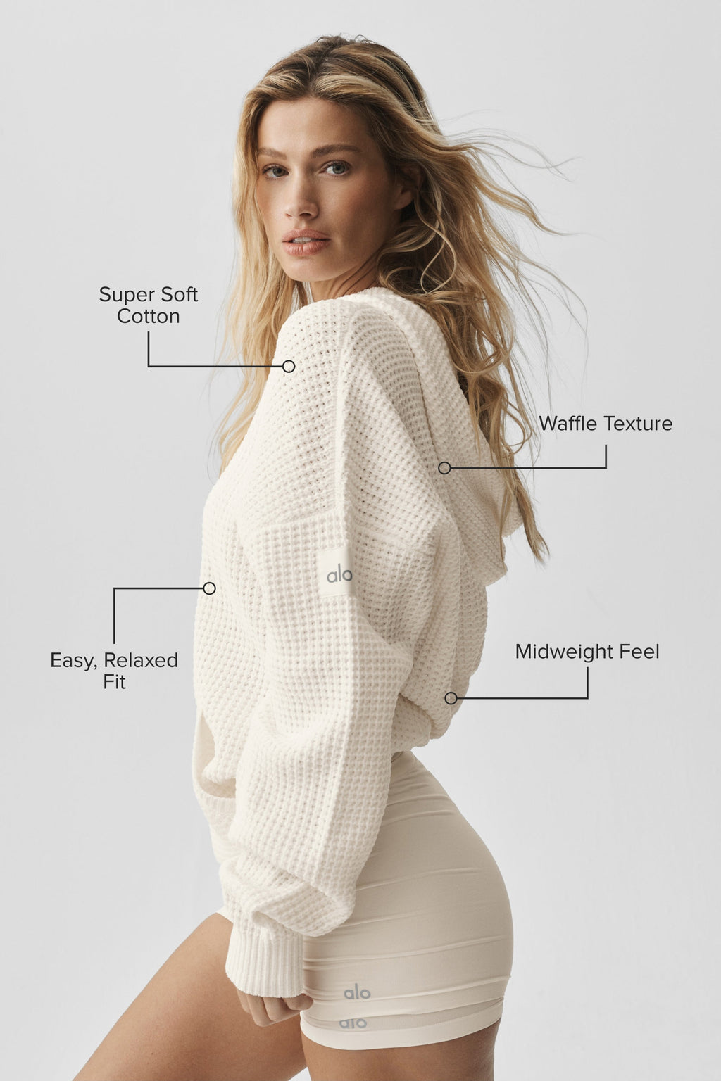 Waffle Chenille Edition Hoodie - Ivory
