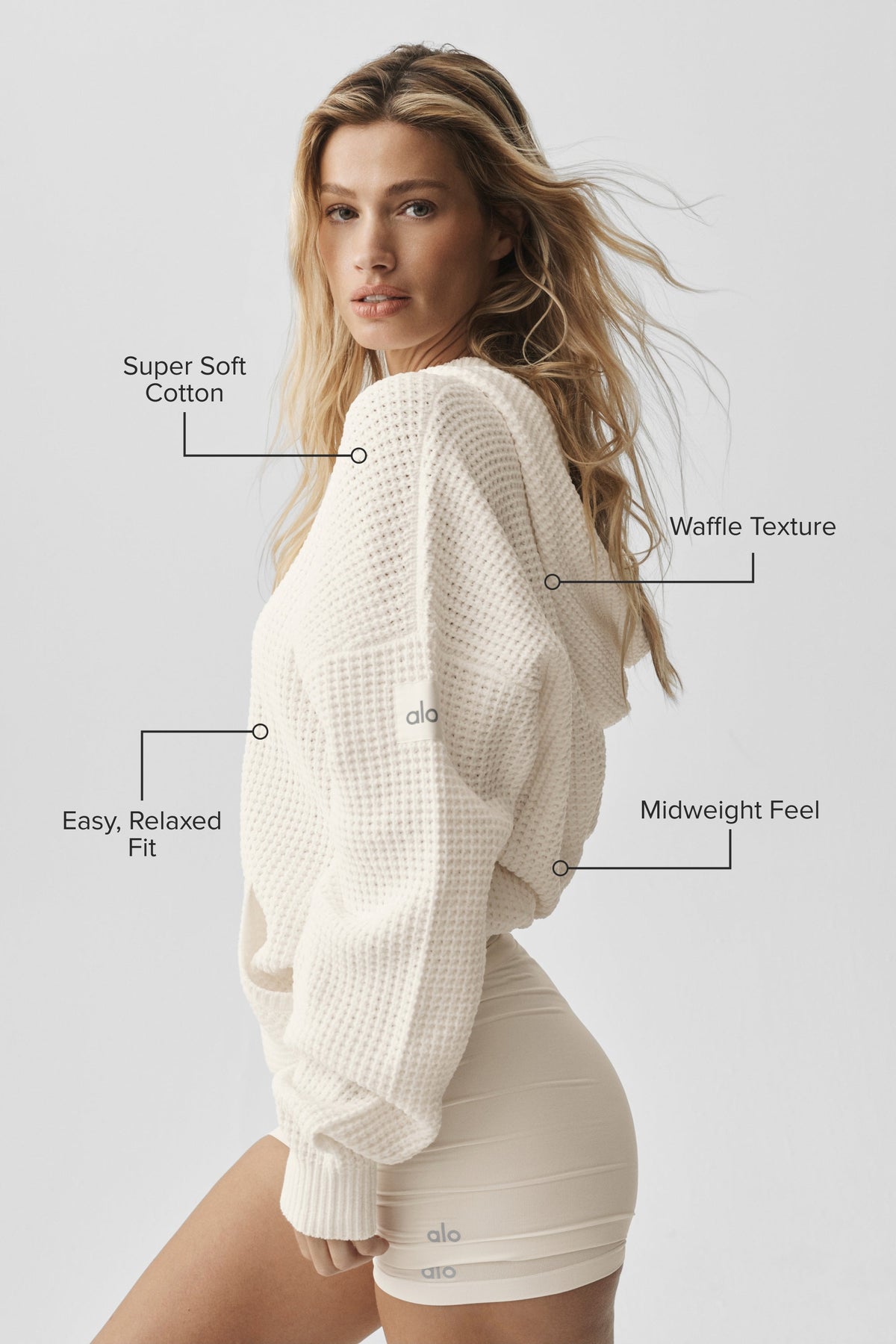 Waffle Chenille Edition Hoodie - Ivory