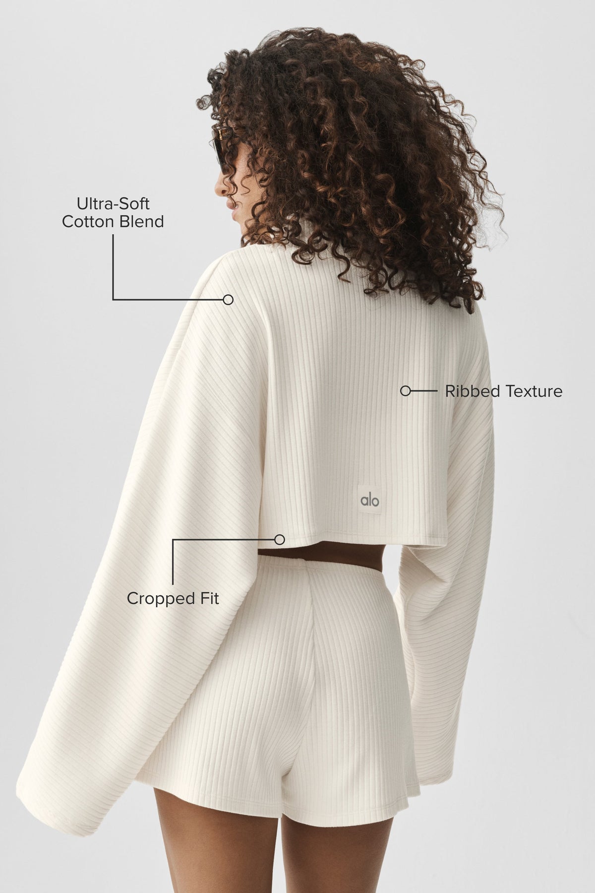 Ribbed Cropped Reset Long Sleeve - Ivory