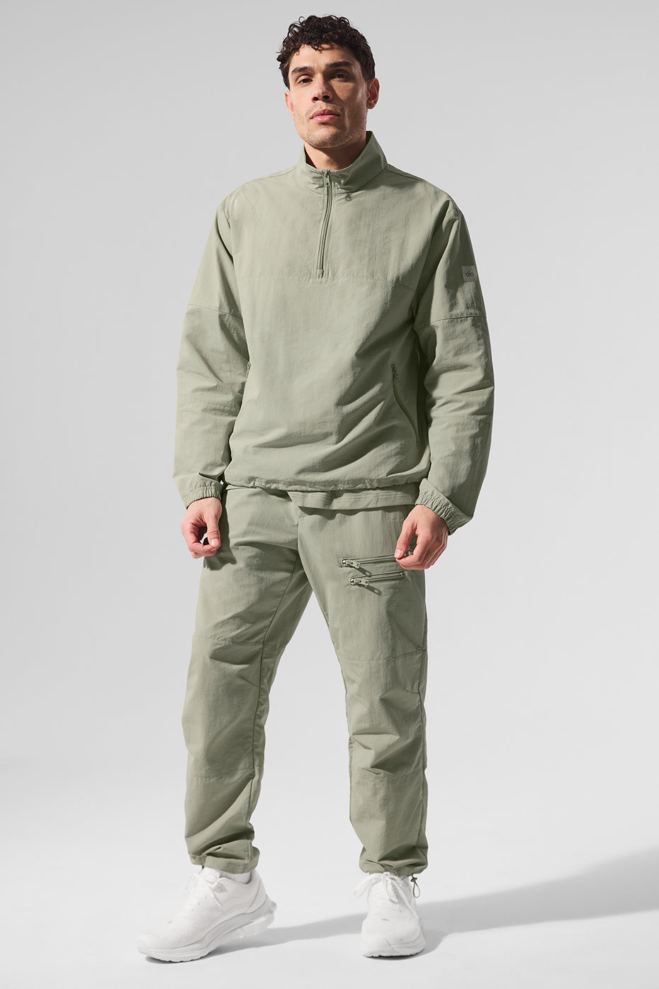 Light Weight Takeaway Track Pullover - Limestone