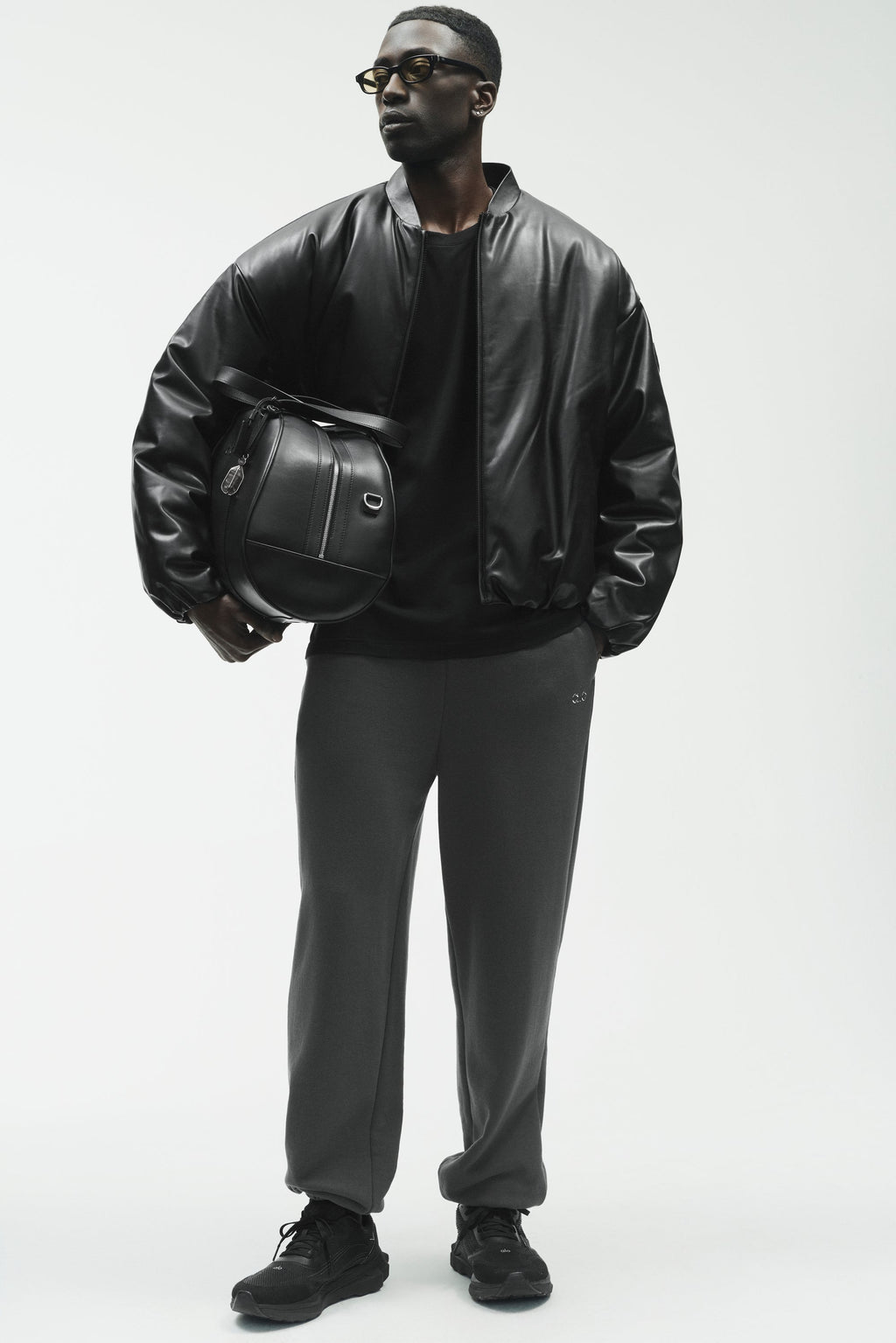 Faux Leather Premier Bomber - Black