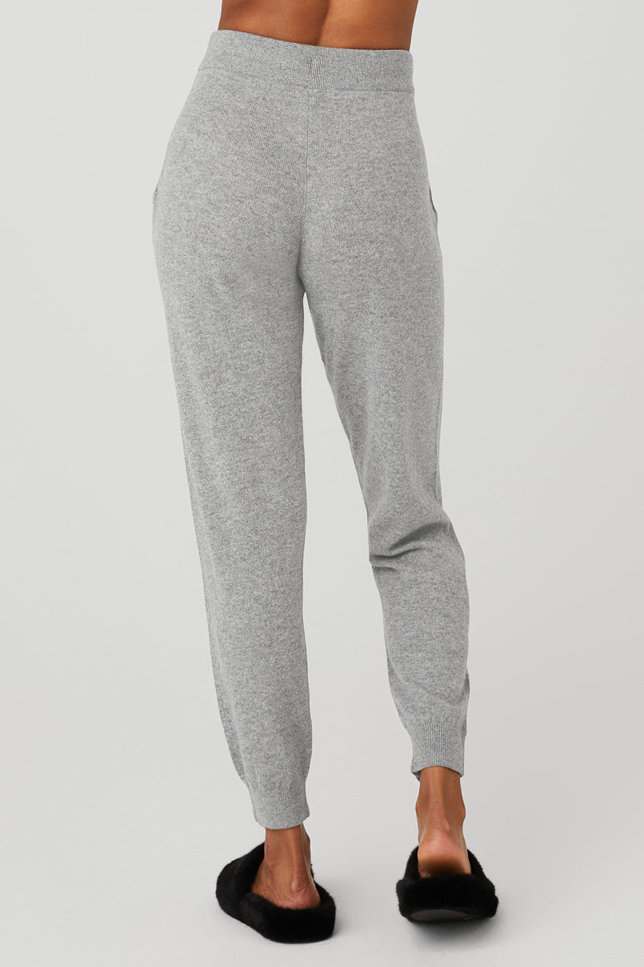 High-Waist Cashmere Jet Set Pant - Dove Grey Heather