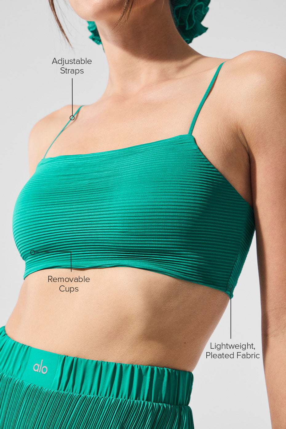 Micro Plisse Game On Bra - Spruce Green