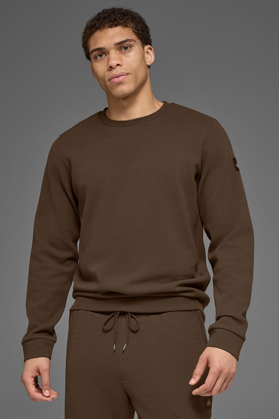 Waffle Lounge Long Sleeve Crew - Espresso